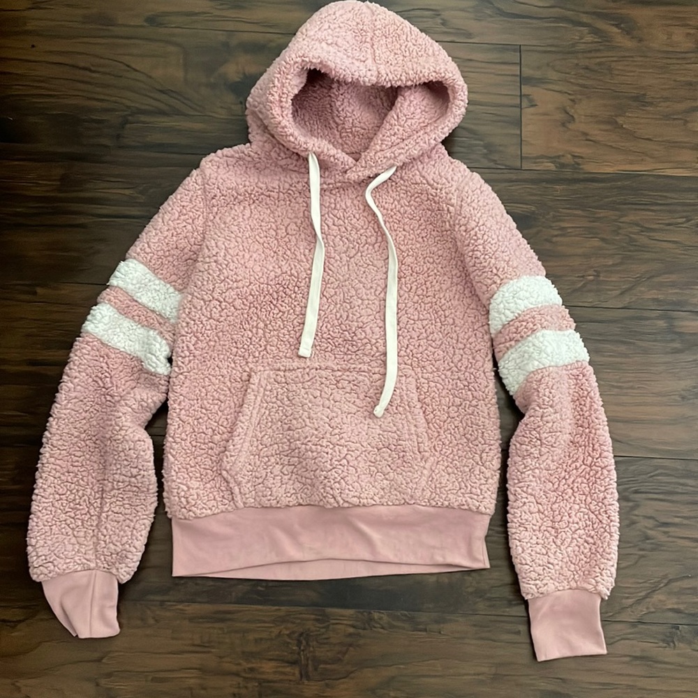 Pink Sherpa hoodie
